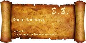 Duca Barbara névjegykártya